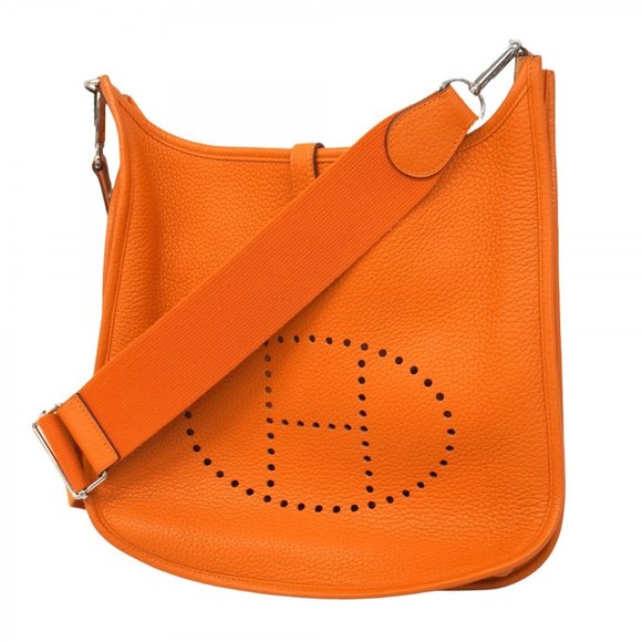 Hermes Hermès Evelyn 3PM Shoulder Bag in Taurillon Clemence Leather, Orange, ... - Picture 1 of 9